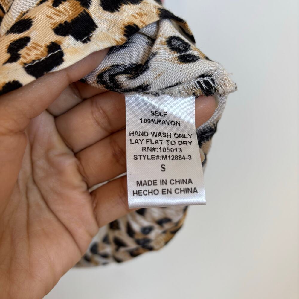 Savanna Janne Venice Leopard Embroidered Tunic size Small Bell Long Sleeves Boho - Picture 7 of 10